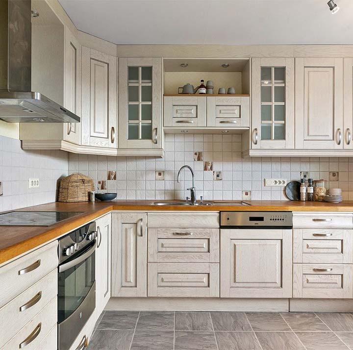 Customized kitchen design with stylish cabinets and drawers